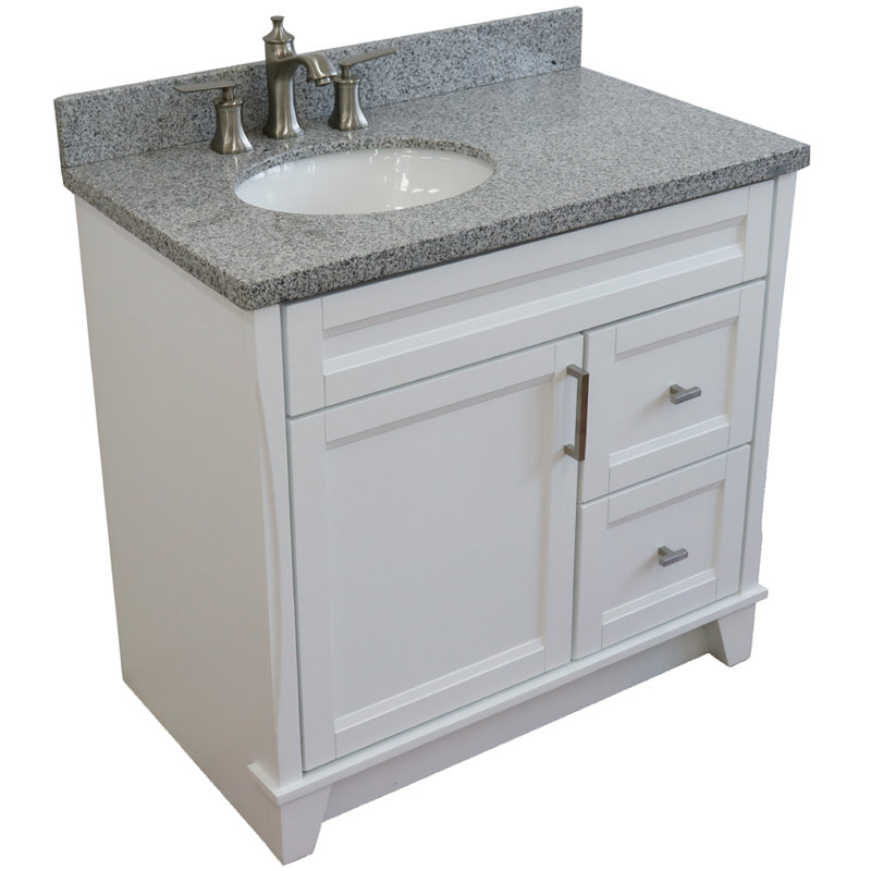Ensemble de meuble-lavabo simple 37 po Noi, Gris, Blanc