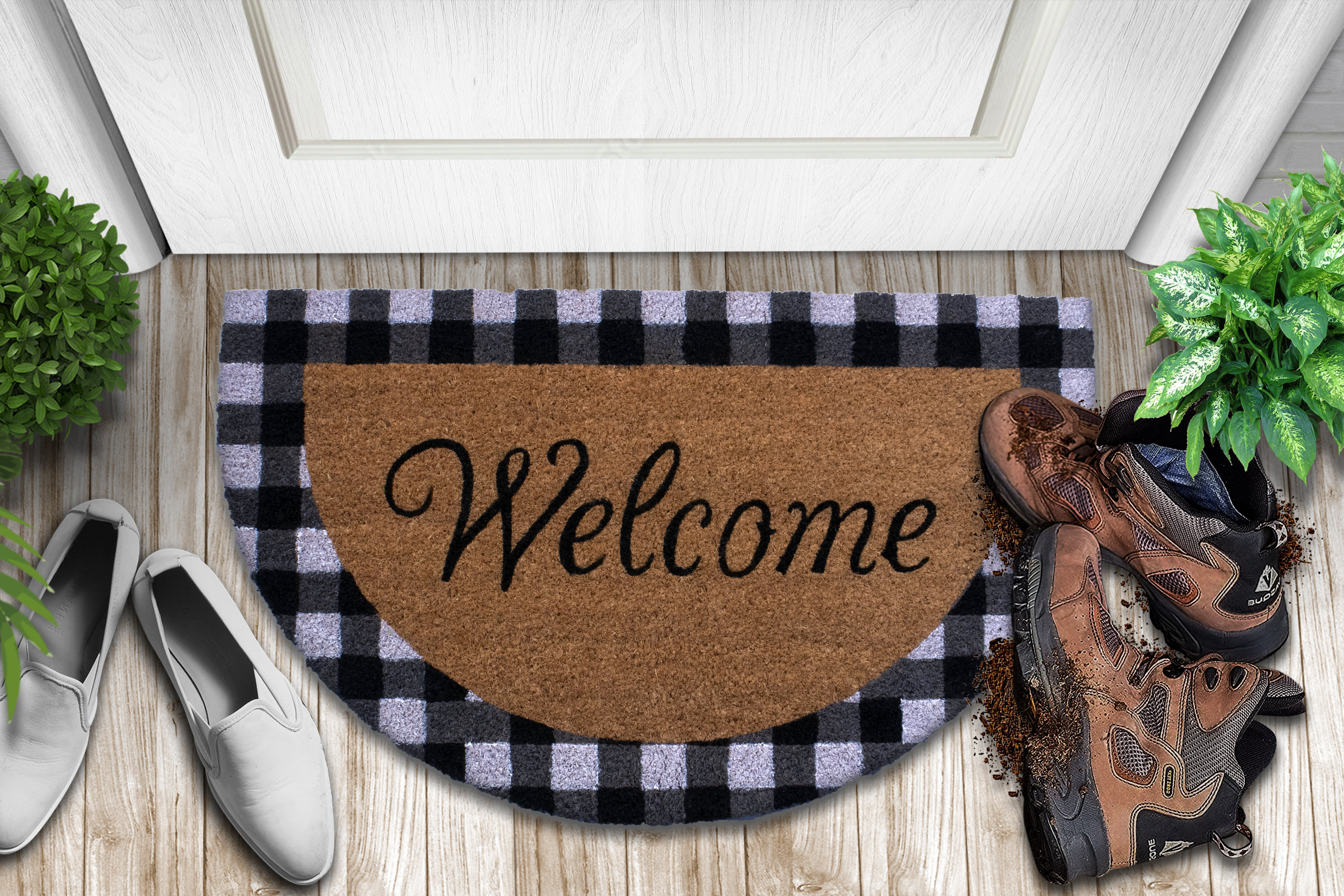 Coir Welcome Mats For Front Door Entrance Doormat Hallway Bedroom