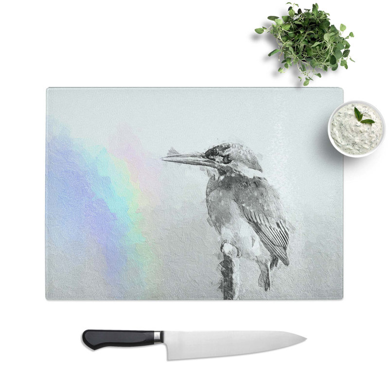 Tempered Glass Light Chopping Board, 39 cm W x 28.5 cm L