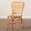 Chaise d'appoint en rotin brun naturel Pineapple
