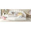 Full Size Upholstery Daybed Frame With Shall Shaped Backrest  And Trundle-923260834