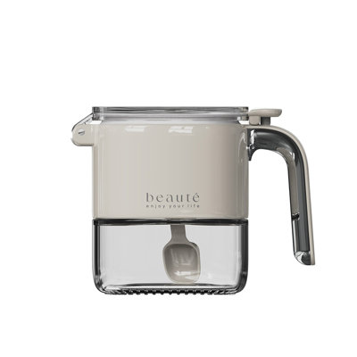 Pots à épices en verre pour bouteilles d'eau, contenants à épices avec cuillères, flacons à épices de 400 ml, mini pots de rangement pour assaisonnements avec capuchons à clapet pour sel, sucre, poivrons, piment dans la cuisine