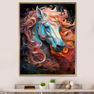 Crinière de cheval colorée sur toile