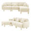 Canapé modulaire en L convertible en tissu avec accoudoirs en coquille Boucle, canapé moderne à 3 places avec repose-pieds amovible et pieds cylindriques, revêtement en polyester doux-157022113