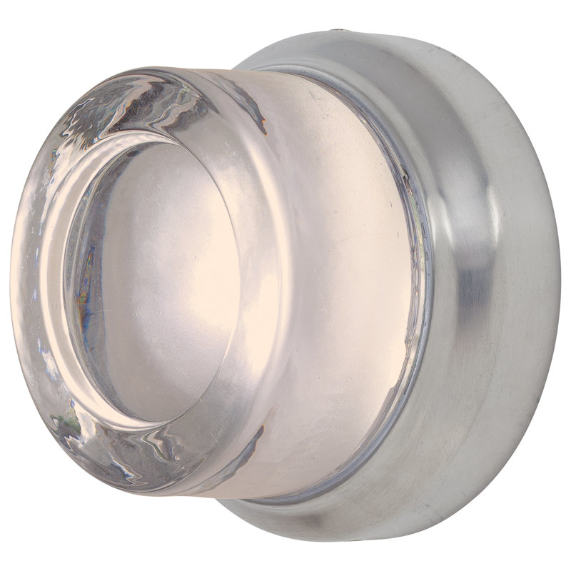 Brushed Stainless Steel and Clear Glass LED Wall Sconce
