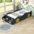 Advaith Twin Size Wood Platform Bed with Wheels and Storage Space-1531054295