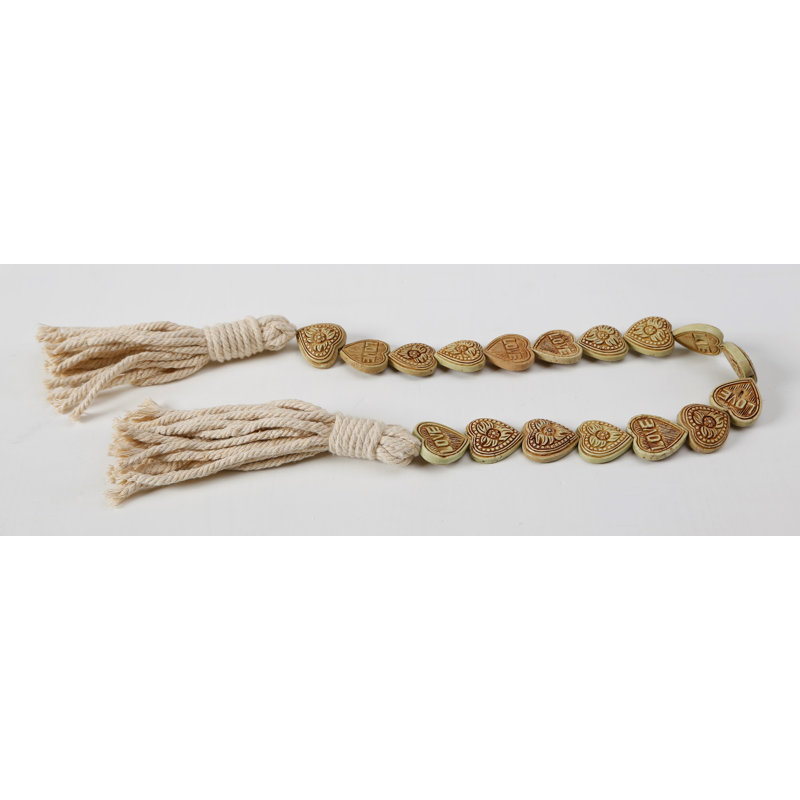 Lily's Living 0.8"H Hanging Decorative Jade Tassel - Blue And White, 1" H x 31" W x 1" D, Off White