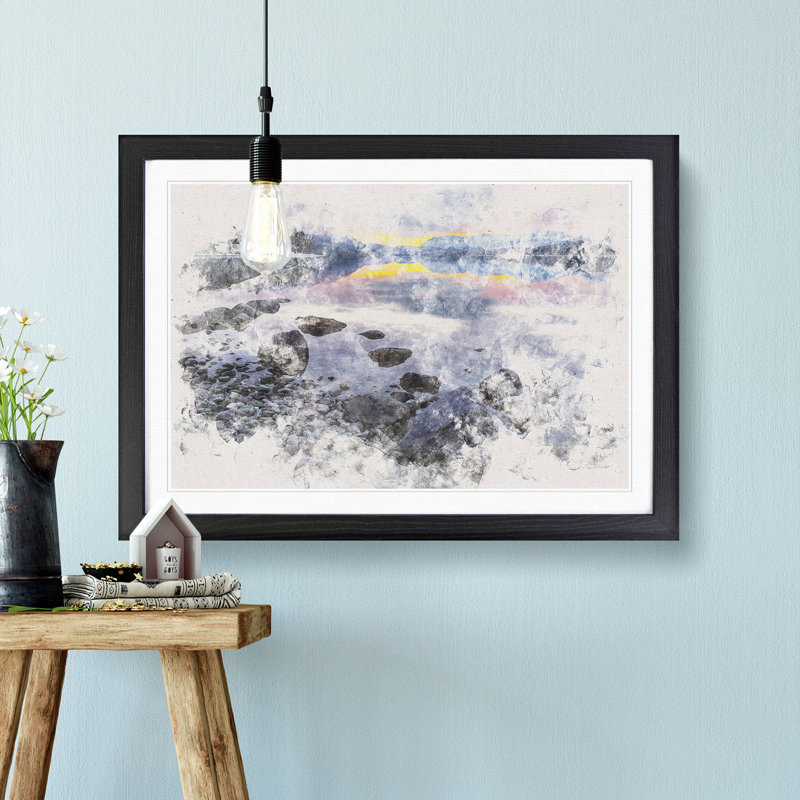 The Apgar Mountains in Montana - Picture Frame Painting Print, 36cm H x 48cm W x 2cm D, Oak Framed