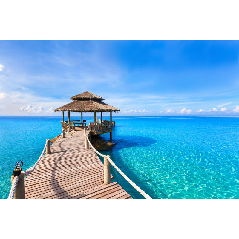 Tropical Beach Landscape - Wrapped Canvas Print, 61cm H x 91cm W x 3.8cm D