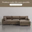Canapé modulaire réversible 3 pièces rembourré en flanelle de fourrure de lapin brun clair avec canapé modulaire 3 pièces-2101244174-2101244178