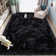 Hagay Shag Fluffy Faux Sheepskin Fur Area Rug in Black