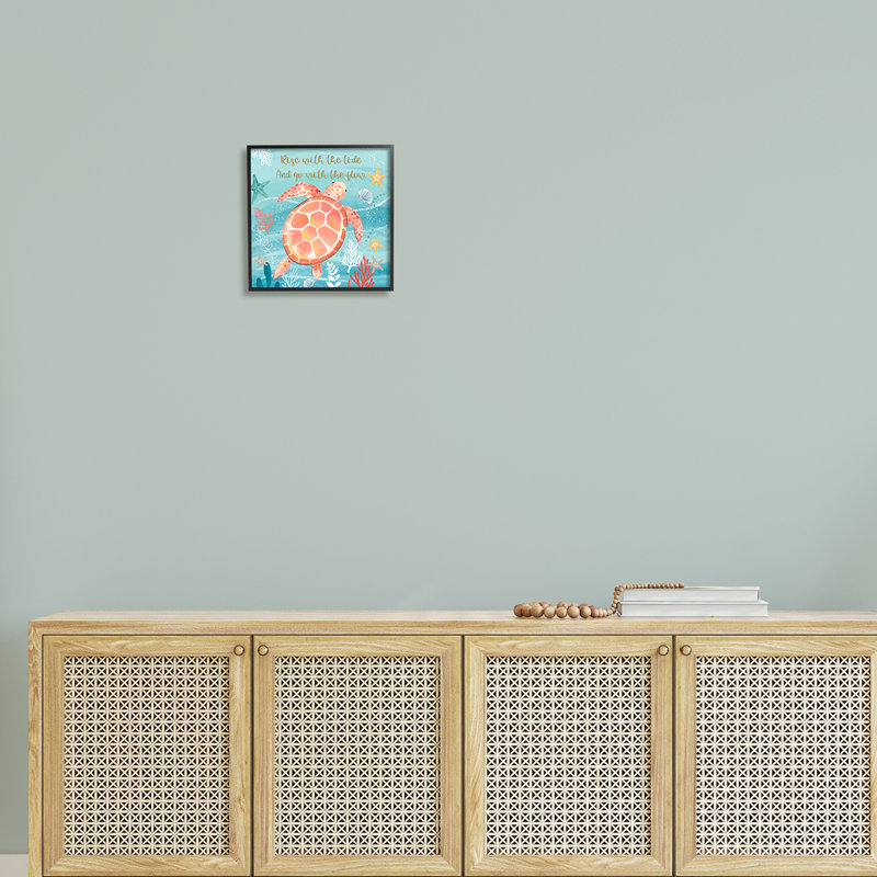 Go With The Flow, H 12 po x l 12 po x P 1,5 po, Giclée encadrée noir minuit