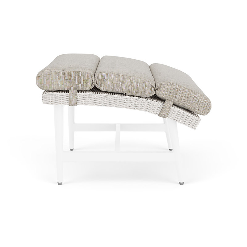 Cascade Outdoor Ottoman, Friendly Flax, White