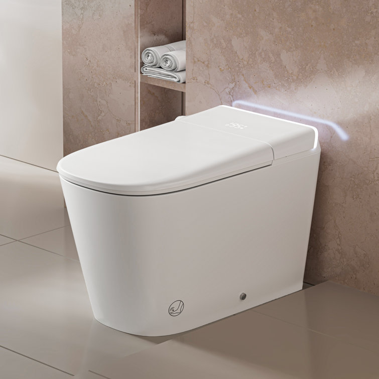 KE KING Smart Toilet with Bidet Build-in ADA Comfort Height Floor Mounted Bidet Toilet (12'' Rough-in)