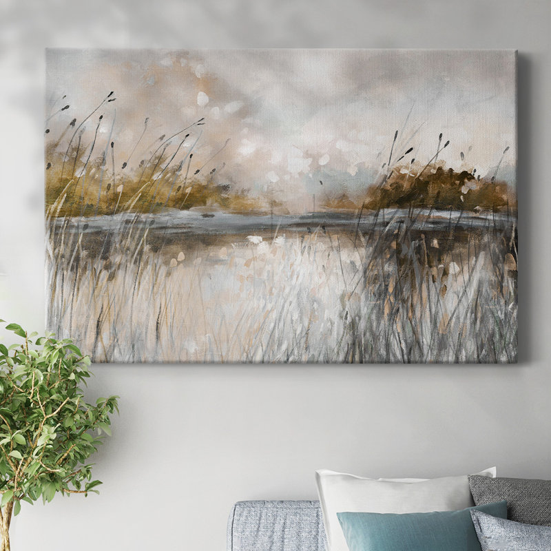 Vue sur le lac Honeybloom - Toile tendue avec châssis, H 18 po x l 27 po