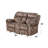 Zubaida Two Tone Chocolate Velvet Recliner Loveseat W/USB Port & Console-880891335