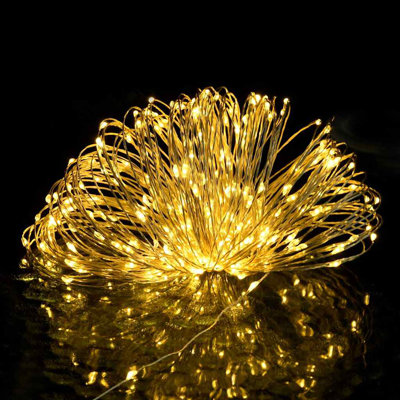 LED String Lights Warm White Copper Wire 49.2 ft Length Indoor Outdoor
