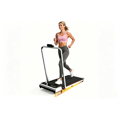 Adjustable Incline Under Desk Walking Pad with Handle, Foldable Quiet Treadmill with LED Display for Home & Office