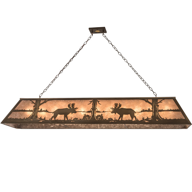 Rustic Lodge 12 - Light Antique Copper Pool Table Lights Pendant