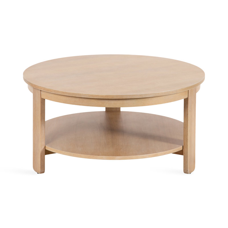 Aamnah Prayash Tiered Round Living Room Coffee Table, Light Natural
