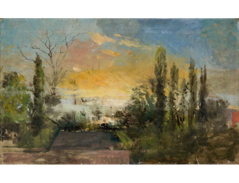 «Landscape from Rabka» par Hipolit Lipinski - Toile tendue avec châssis, H 18 po x l 14 po