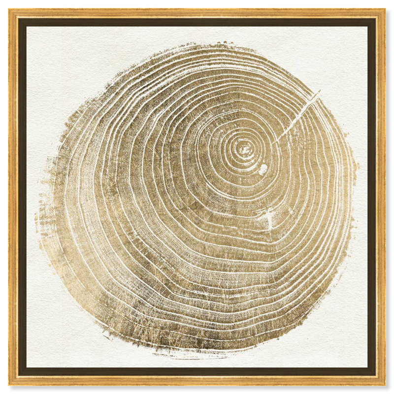 Cuore Di Legno II - impression sur toile, Encadrement doré, H 24 po x l 24 po