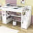 Finck Wooden Loft Bed with Desk,Staircase and Shelves-197326330-197326329