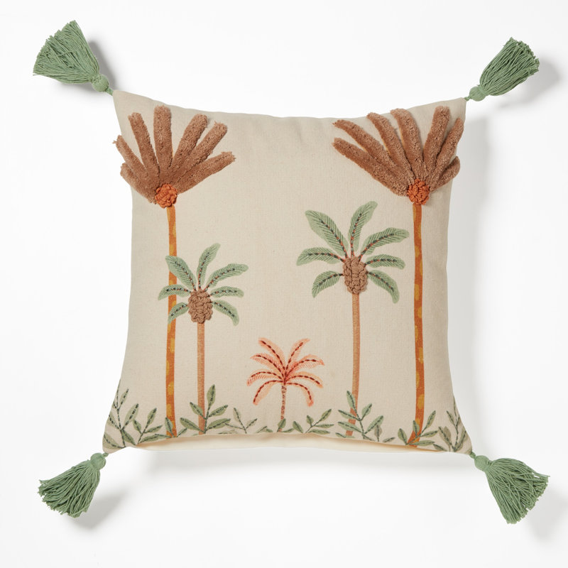 Housse et insert de coussin carré en coton Palm Trees