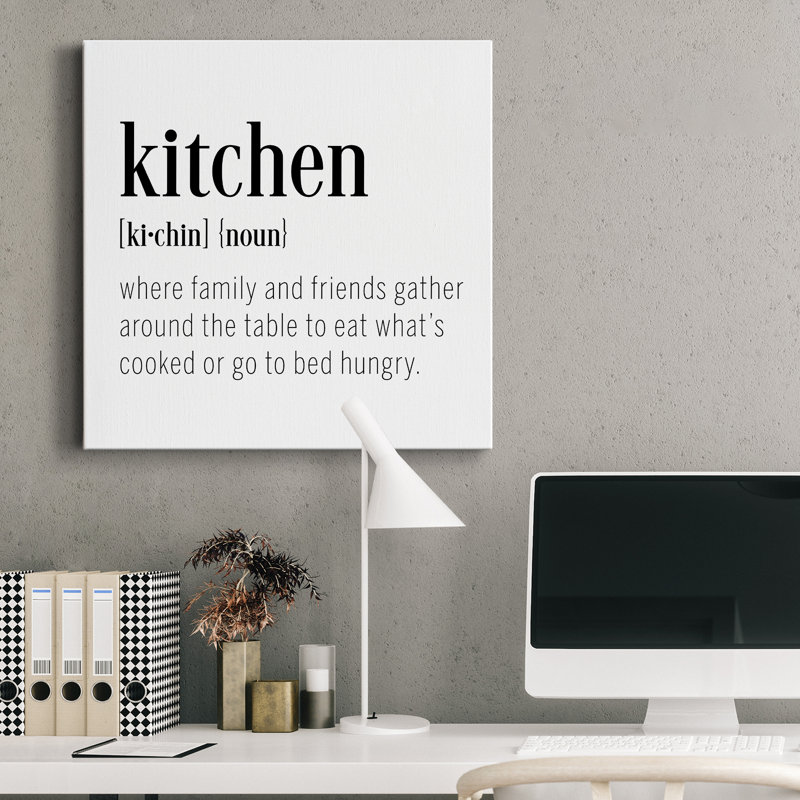 «Kitchen Définition», art textuel sur toile tendue, H 10 po x l 10 po x P 1,5 po