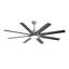 Ventilateur de plafond 66 po noir mat moderne avec lumière DEL, 8 pales, télécommande, moteur CC réversible-1088962510