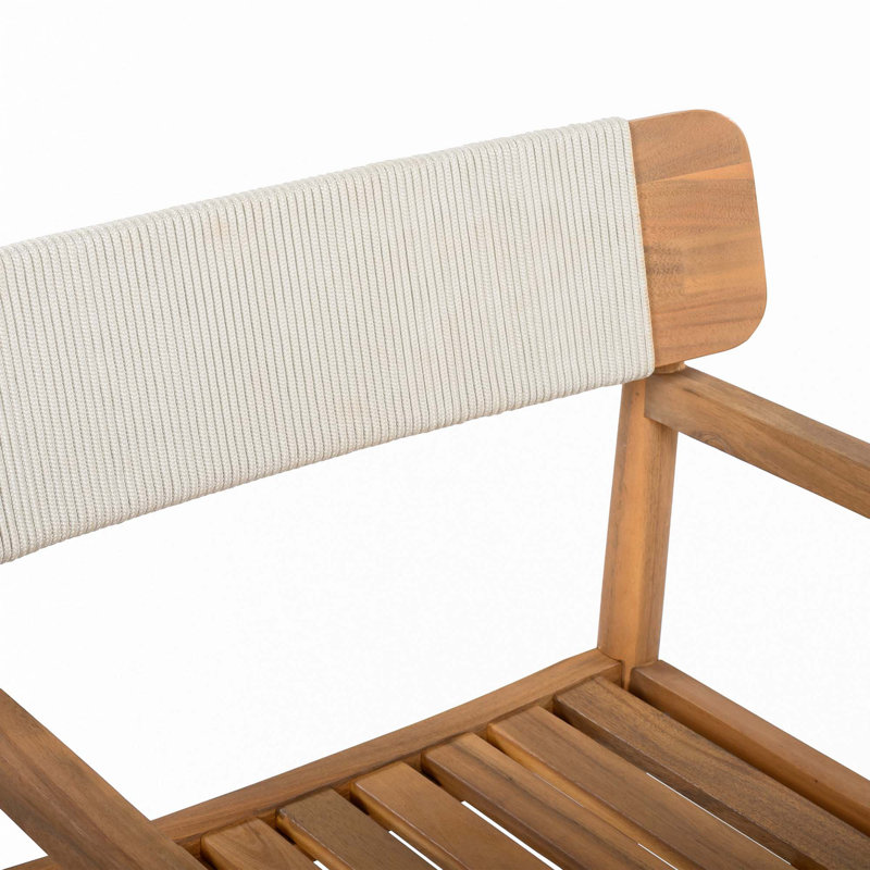 Outdoor Solid Wood Dining Chairs, White/Brown