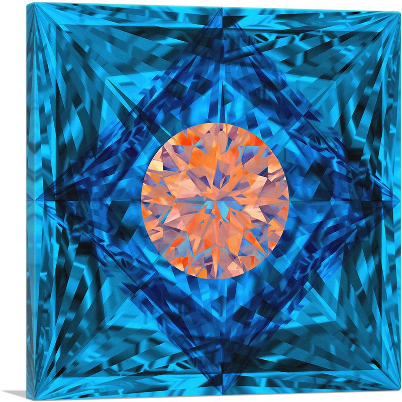 «Blue Orange Princess», impression sur toile tendue, H 18 po x l 18 po x P 0,75 po