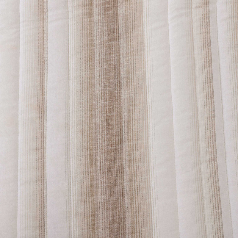 Quilt Set, King Quilt + 2 King Shams, Beige Striped