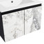 Meuble-lavabo mural moderne noir 24 po. Évier en céramique. Porte. Contreplaqué. Meuble-lavabo 24 po. Moderne. Abondants essentiels