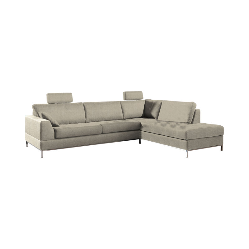 Azure 5 Seater Corner Sectional, Beige, Recamiere right