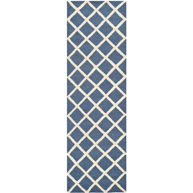 Sanyla Hand Tufted Wool Geometric Rug, Runner 2'6" x 8'