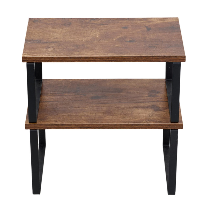 Iron,Wood Bracket Shelf, Black/Brown
