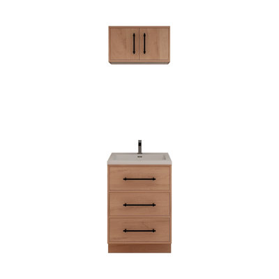 Victoria 24'' Freestanding Vanity with Reinforced Acrylic Sink + Top Cabinet