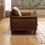 Causeuse-coussin standard en cuir véritable brun-1120118844