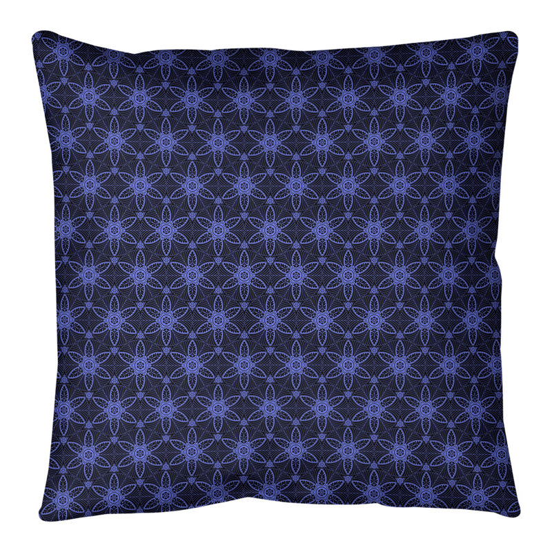 Coussin de sol Katelyn Elizabeth, 40 po x 40 po, Noir / Bleu