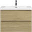 Meuble-lavabo flottant avec lavabo, conception murale pour une décoration de salle de bain moderne et peu encombrante.