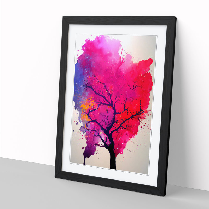 FRM-V0523-1876X Plum Tree Paint Splatter Vol.3 - Picture Frame Print