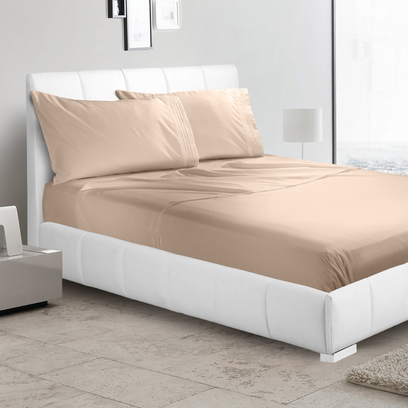 Microfiber Flat Sheet, King Flat Sheet, Taupe Sand