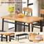 Ensemble de table de salle à manger pour 4 personnes, table de cuisine avec 1 banc rembourré et 2 chaises, ensemble de table de cuisine et de chaises 4 pièces pour petit espace, brun rustique