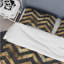 Ensemble de housse de couette brun doré à chevrons Rhyth II - Glam-109145311