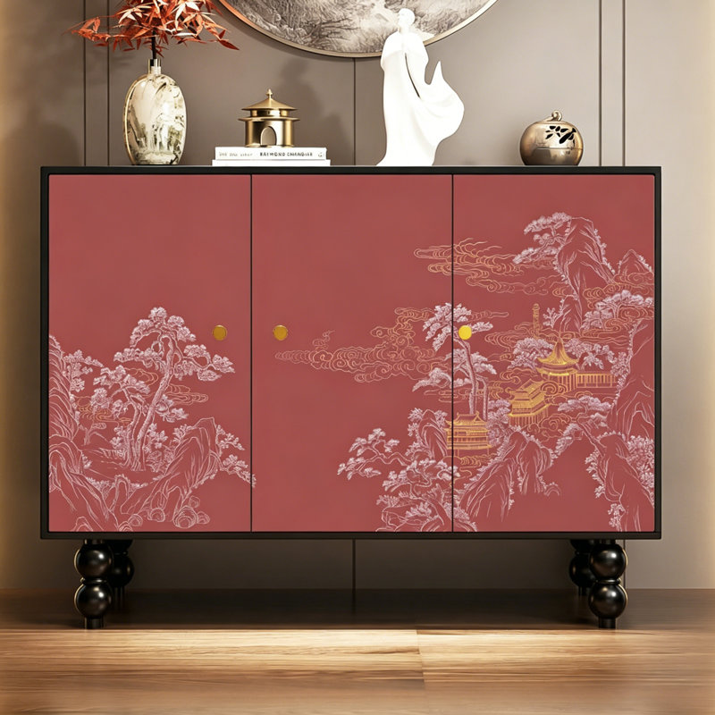 Chinese Style Wooden Entryway Storage Cabinet
