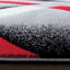 Tapis gris / ivoire / rouge à motif abstrait Cherine-23072334