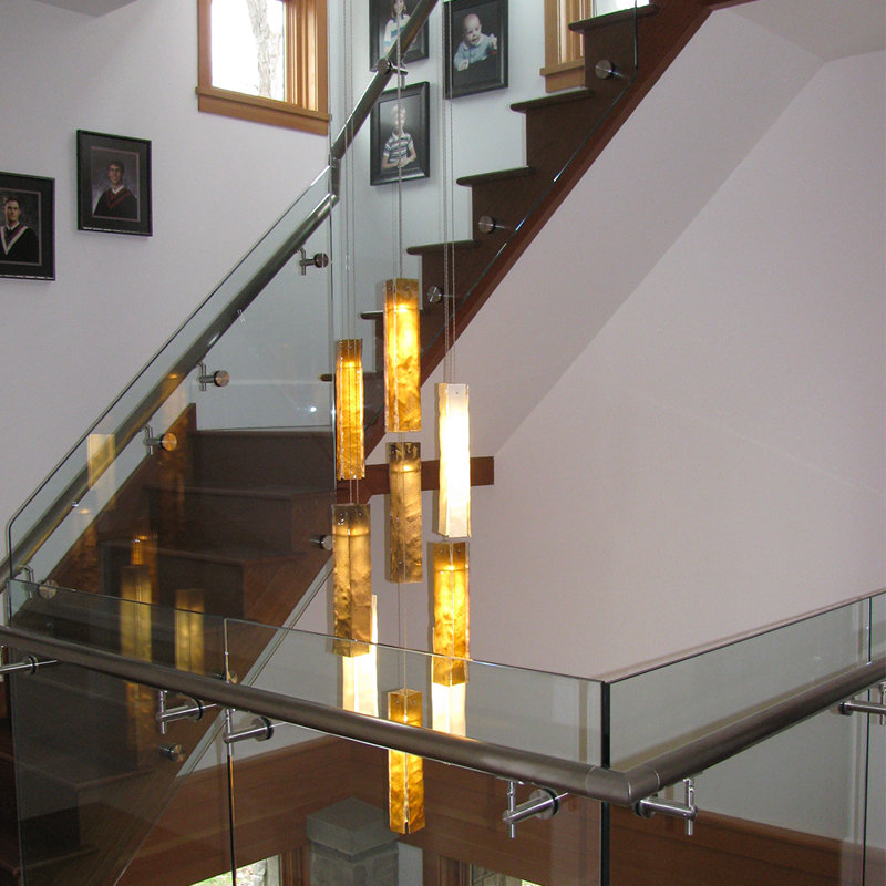 7 - Light Pendant, White/Amber, 12