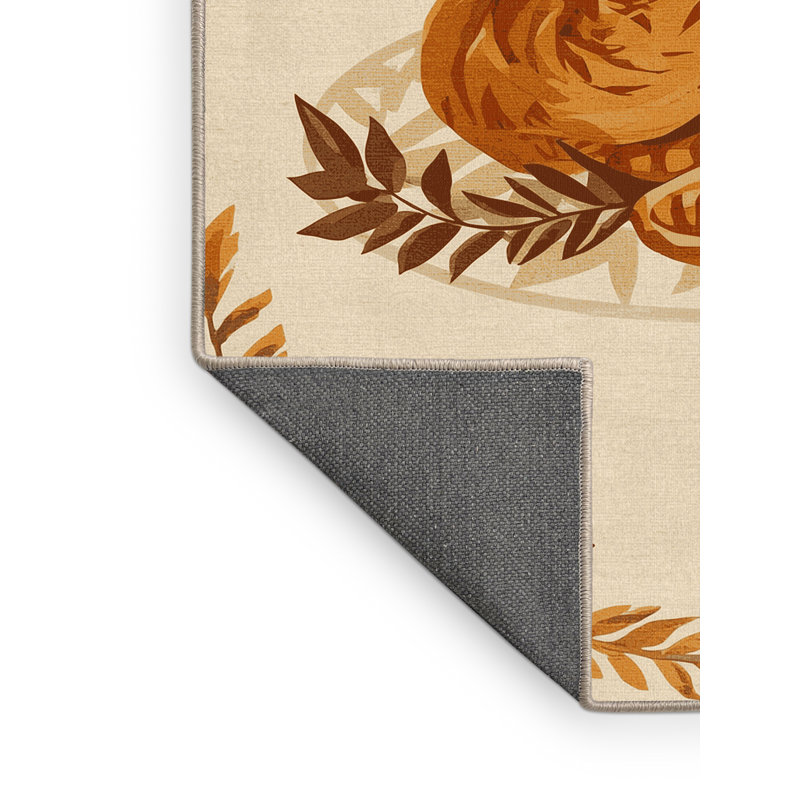 Tapis beige moelleux moelleux à poil dur de style turc - reliure beige, 5 x 8