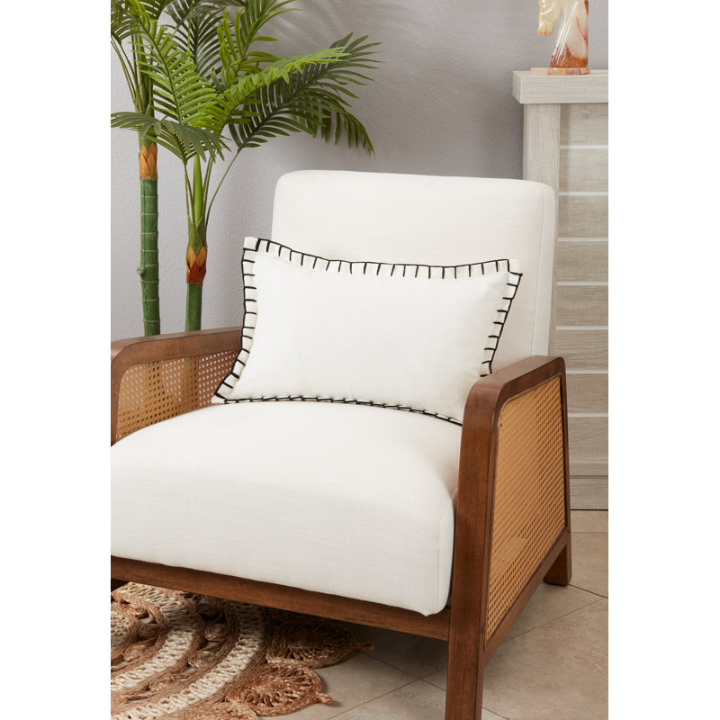 Persephone Collection Throw Pillow, Polyester/Polyfill, White